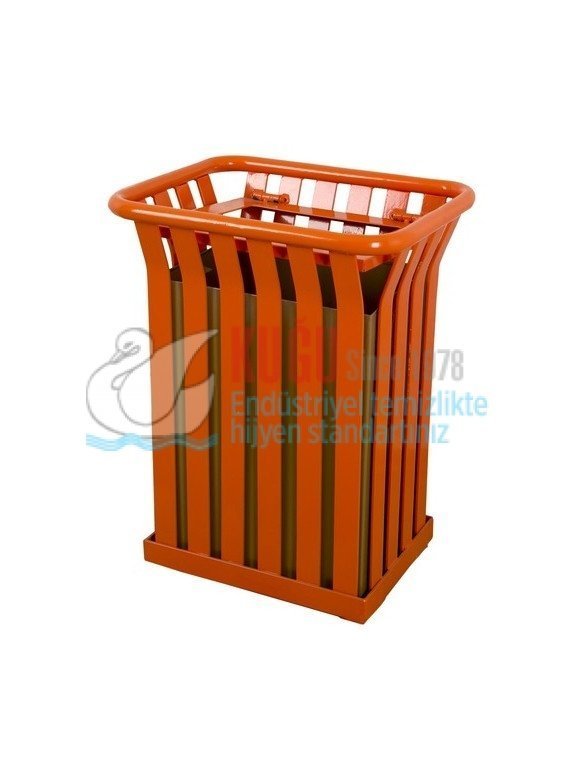 KGS-4014 Metal İç Kovalı Boyalı Kare Dış Mekan Çöp Kovası