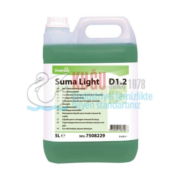 7508229 Diversey Suma Light D12 Elde Bulaşık Yıkama Deterjanı 5Lt