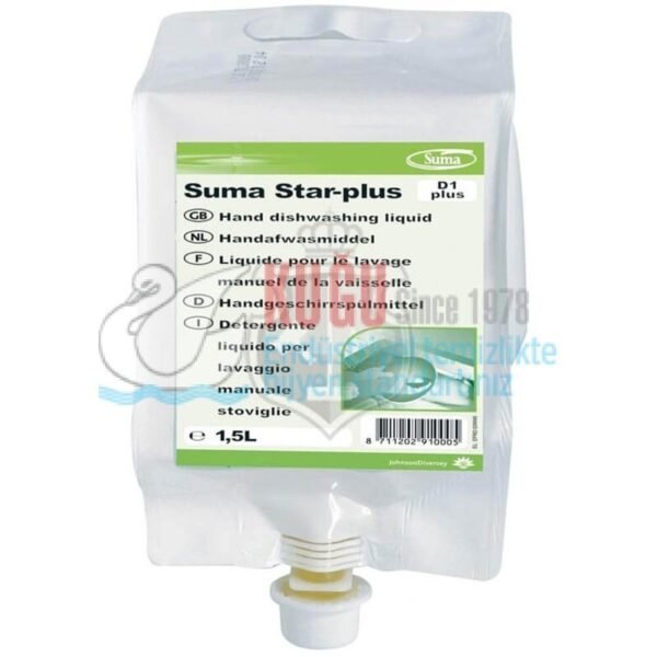 7512094 Diversey Suma Star Plus D1 Plus Konsantre Elde Bulaşık Yıkama Deterjanı 1,5 L