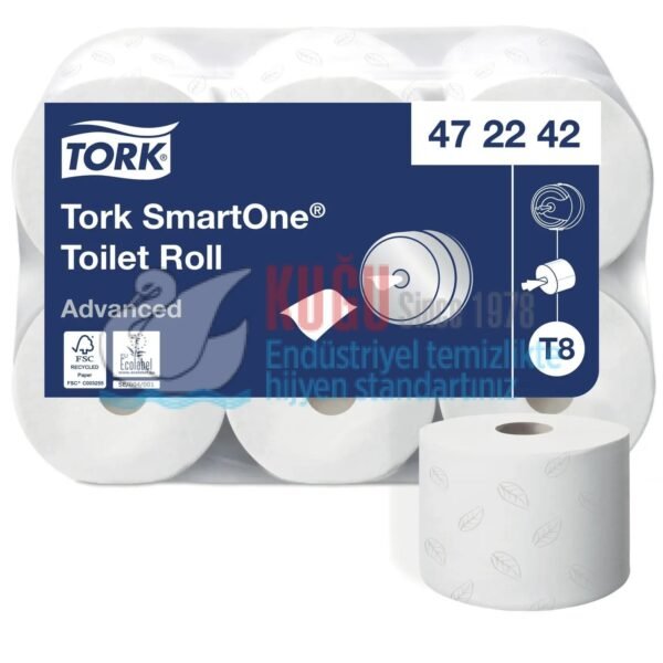 KT-472242 Tork SmartOne® Maxi Cimri İçten Çekmeli 2 Katlı Gelişmiş T8 BEYAZ - 207 Metrelik 6 Rulo WC Tuvalet Kâğıdı