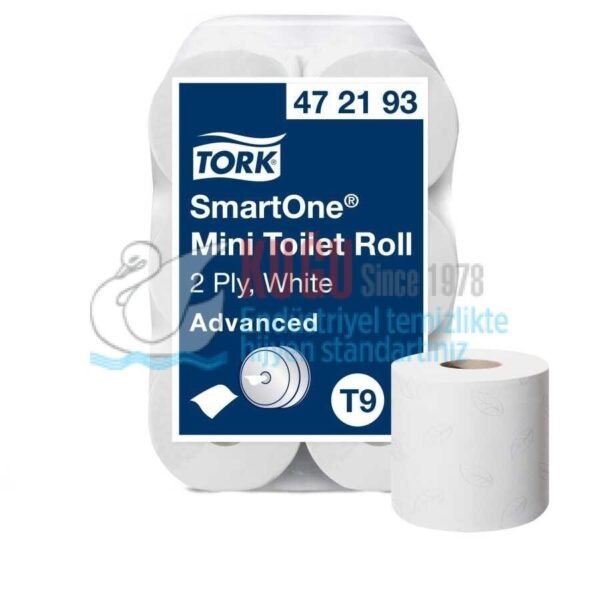 KT-472193 Tork SmartOne® Mini Cimri İçten Çekmeli WC Tuvalet Kâğıdı (1 Rulo 112 Metre-Koli İçi 12 Rulo)