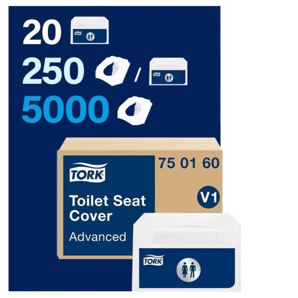 Second image of KT-750160 Tork V1 Sistem Klozet Kapak Örtüsü (1 Paket 250 Adet-Koli İçi 20 Paket)